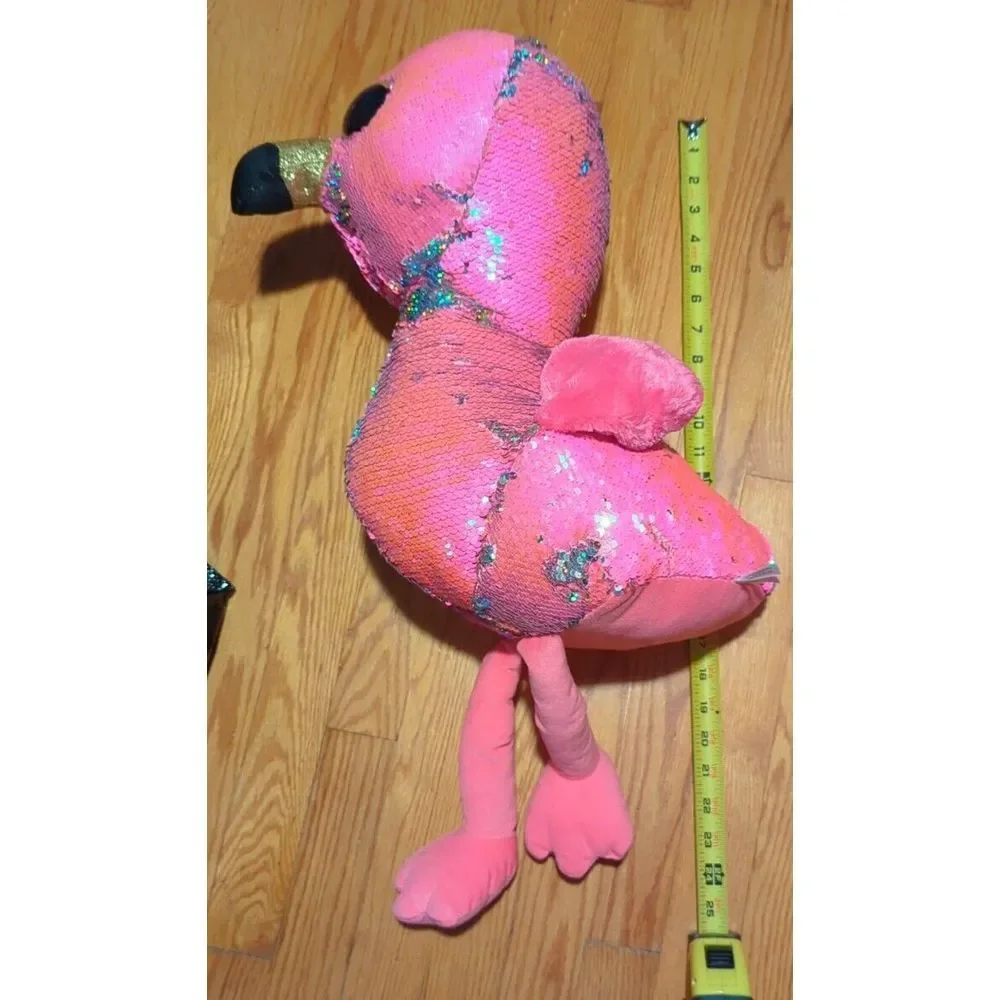 Large TY Flippables Sequin Plush - PINKY the‎ Flamingo